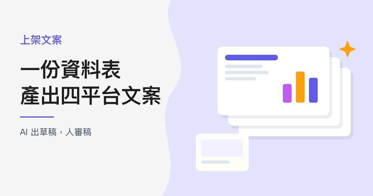 封面：上架文案｜一份資料表，產出四平台文案